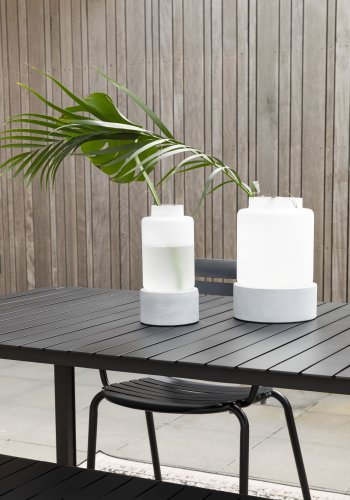 ZUIVER Reina L vase, rund, m. lett, oppladbar - glass og gr betong