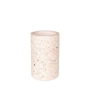 ZUIVER Fajen vase, rund - lyserd terrazzo