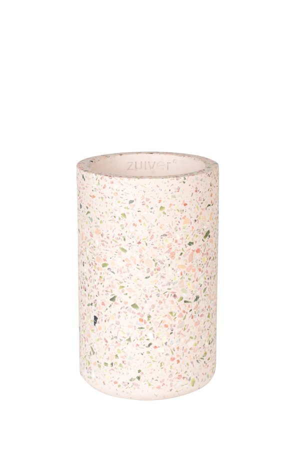 ZUIVER Fajen vase, rund - rosa terrazzo