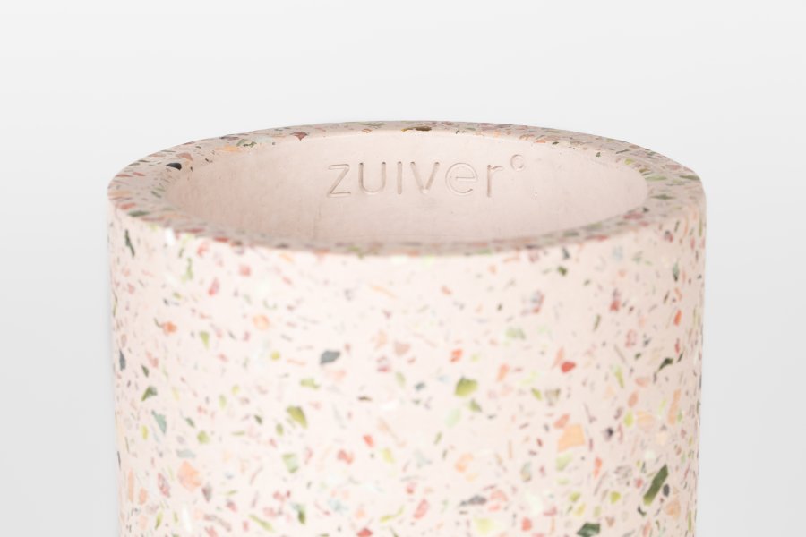 ZUIVER Fajen vase, rund - rosa terrazzo