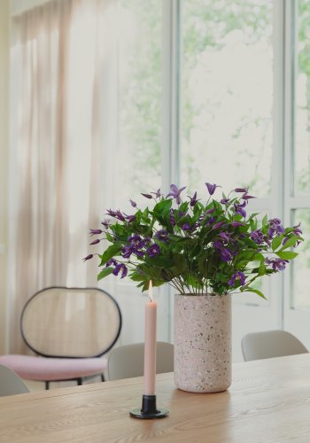 ZUIVER Fajen vase, rund - rosa terrazzo