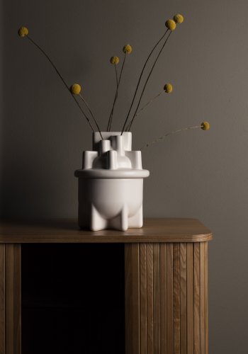 ZUIVER Servantvase S - hvit keramikk