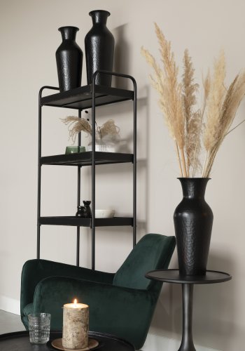 WHITE LABEL LIVING Dunja M vase, rund - antikk svart stl (H:49)