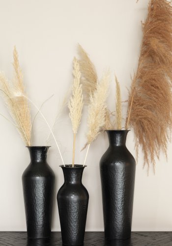 WHITE LABEL LIVING Dunja M vase, rund - antikk svart stl (H:49)