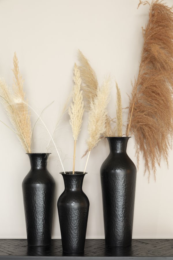 WHITE LABEL LIVING Dunja M vase, rund - antikk svart stl (H:49)