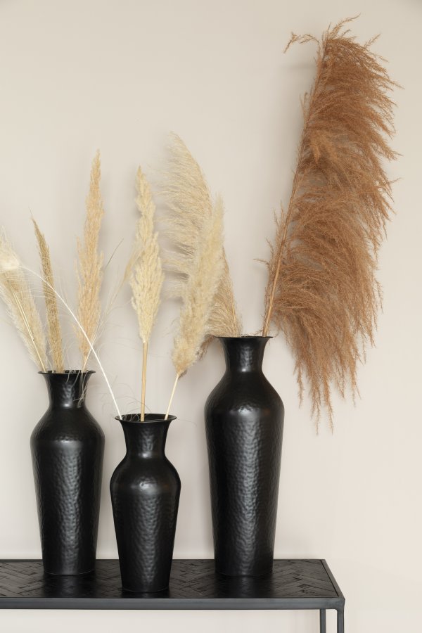 WHITE LABEL LIVING Dunja M vase, rund - antikk svart stl (H:49)