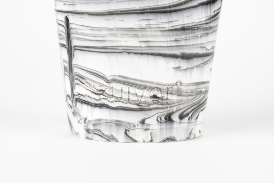 ZUIVER Konisk vase S, rund - hvit og sort harpiks