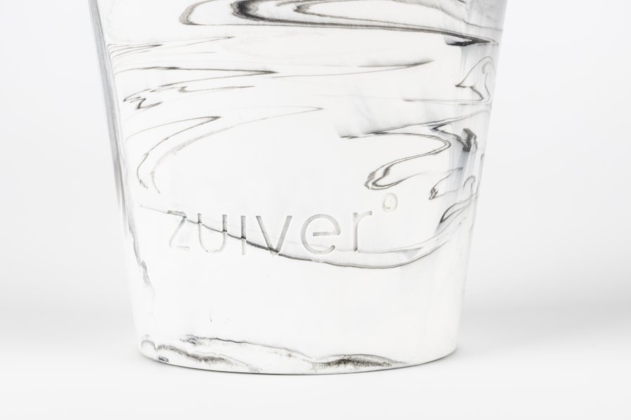 ZUIVER Konisk vase M, rund - hvit og sort harpiks