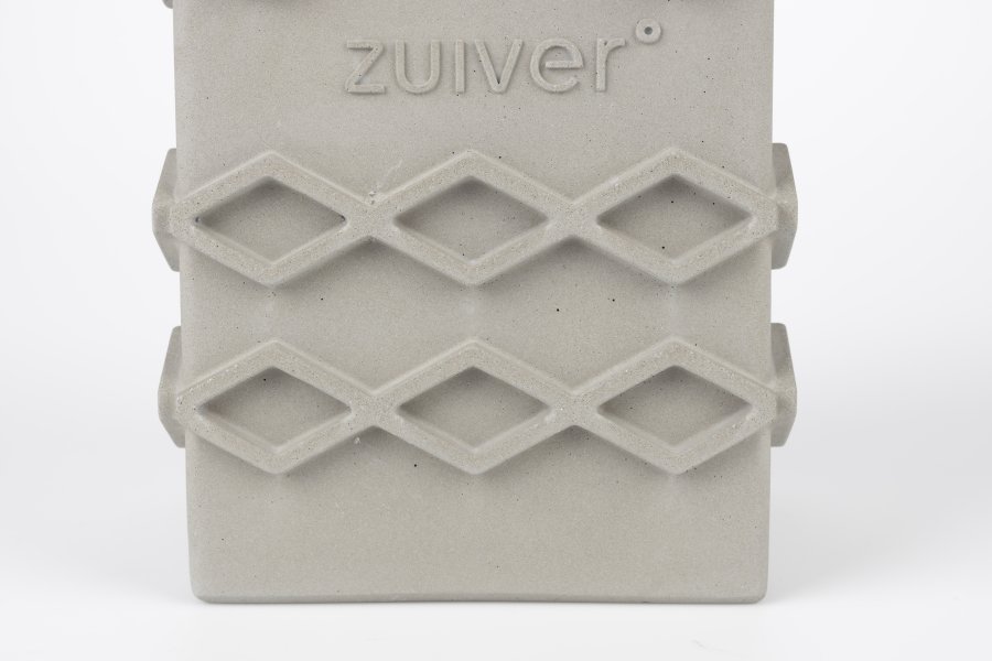 ZUIVER Grafisk vase, firkantet - gr betong