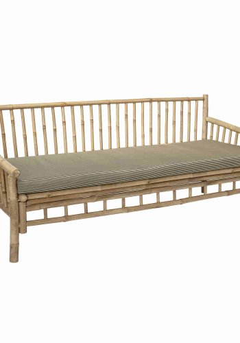 BLOOMINGVILLE Sole Gartensofa - Polyester natur/Bambusholz, mit Armlehnen, inkl. Kissen