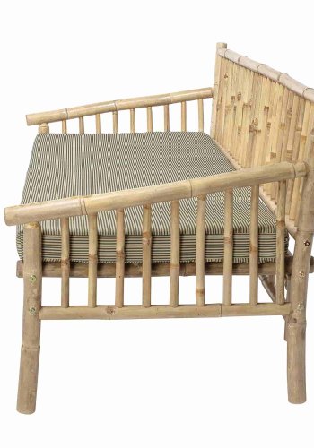 BLOOMINGVILLE Sole Gartensofa - Polyester natur/Bambusholz, mit Armlehnen, inkl. Kissen