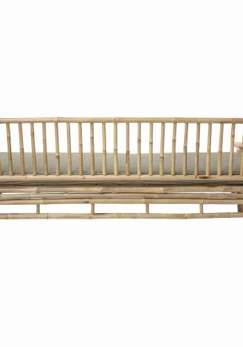 BLOOMINGVILLE Sole Gartensofa - Polyester natur/Bambusholz, mit Armlehnen, inkl. Kissen