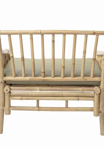 BLOOMINGVILLE Sole Loungesessel - Polyester natur/Bambusholz, mit Armlehnen, inkl. Kissen