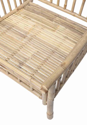 BLOOMINGVILLE Sole Loungesessel - Polyester natur/Bambusholz, mit Armlehnen, inkl. Kissen