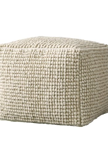 CREATIVE COLLECTION Fleur de Sel Pouf – Naturwolle, quadratisch (61x61)