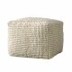 CREATIVE COLLECTION Fleur de Sel Pouf – Naturwolle, quadratisch (61x61)