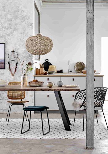 BLOOMINGVILLE loungestol - sort rattan/metal, m. armln 