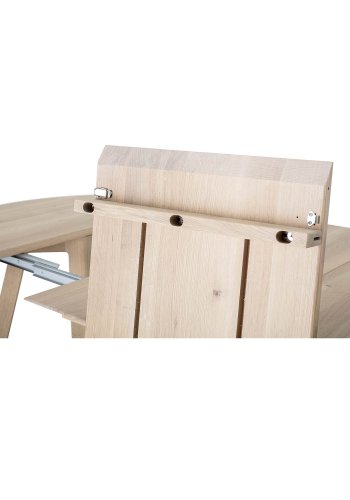 BLOOMINGVILLE rundt Owen spisebord med uttrekk - naturlig hvitkalket eik (118/168/218)