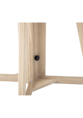 BLOOMINGVILLE rundt Owen spisebord med uttrekk - naturlig hvitkalket eik (118/168/218)