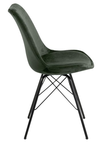 ACT NORDIC Eris Esszimmerstuhl - grünes Polyester und schwarzes Metall