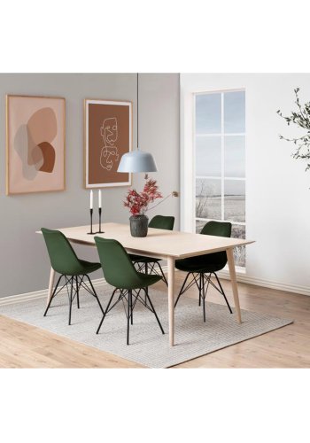 ACT NORDIC Eris Esszimmerstuhl - grünes Polyester und schwarzes Metall