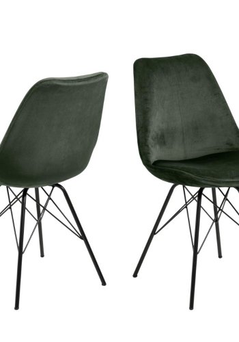 ACT NORDIC Eris Esszimmerstuhl - grünes Polyester und schwarzes Metall