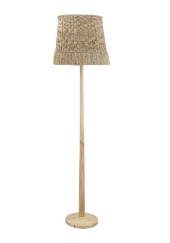 CREATIVE COLLECTION Stehleuchte - Naturrattan und Gummibaumholz