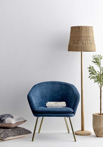 CREATIVE COLLECTION Stehleuchte - Naturrattan und Gummibaumholz