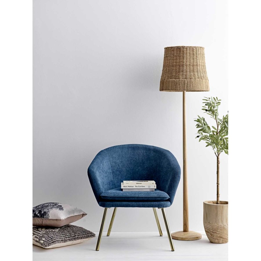 CREATIVE COLLECTION Stehleuchte - Naturrattan und Gummibaumholz