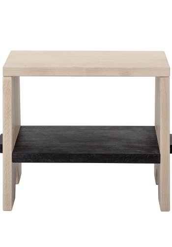 BLOOMINGVILLE MINI rechteckiger Hocker mit Ablage - naturweiß gekalkte Buche 