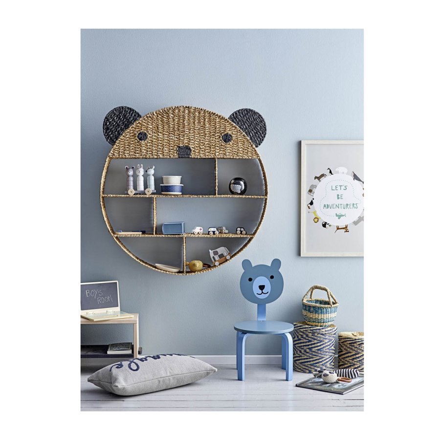 BLOOMINGVILLE MINI rechteckiger Hocker mit Ablage - naturweiß gekalkte Buche 