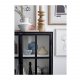 BLOOMINGVILLE Opal skap m. 2 glassdrer og 4 hyller - svart eik og metall 