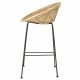 BLOOMINGVILLE Yonne Barhocker mit Rückenlehne – natürliches Rattan und Eisen