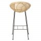 BLOOMINGVILLE Yonne Barhocker mit Rückenlehne – natürliches Rattan und Eisen