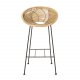 BLOOMINGVILLE Yonne Barhocker mit Rückenlehne – natürliches Rattan und Eisen