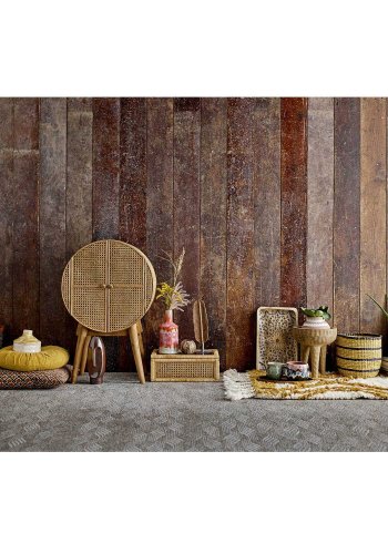 BLOOMINGVILLE Otto Schrank mit 2 Türen und 1 Regal - natürliches Rattan, Kiefer und MDF