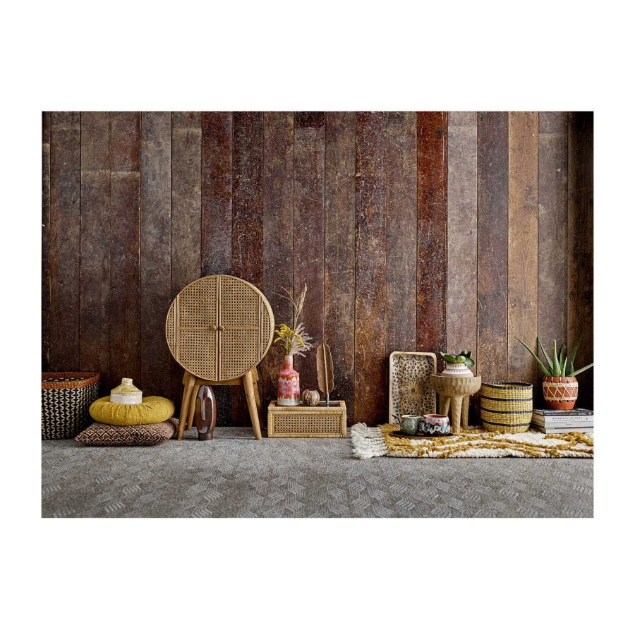 BLOOMINGVILLE Otto Schrank mit 2 Türen und 1 Regal - natürliches Rattan, Kiefer und MDF