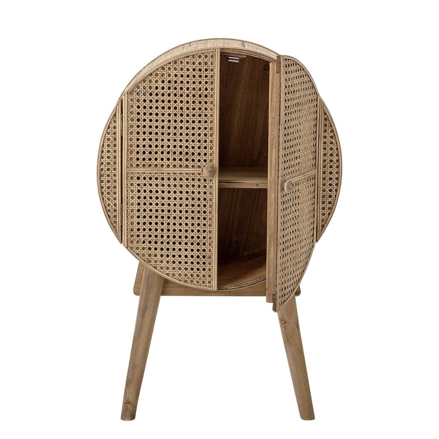 BLOOMINGVILLE Otto Schrank mit 2 Türen und 1 Regal - natürliches Rattan, Kiefer und MDF