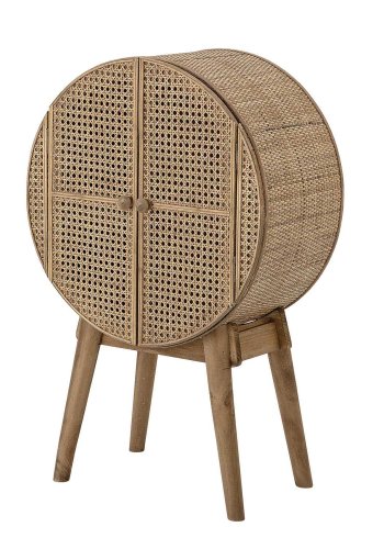 BLOOMINGVILLE Otto Schrank mit 2 Türen und 1 Regal - natürliches Rattan, Kiefer und MDF