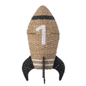 BLOOMINGVILLE MINI kurv, m. lg - natur og sort, rattan og sgrs