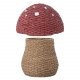 BLOOMINGVILLE MINI Korb, mit Deckel - Natur und Rot, Rattan und Seegras