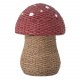 BLOOMINGVILLE MINI Korb, mit Deckel - Natur und Rot, Rattan und Seegras