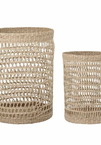 BLOOMINGVILLE rund kurv - naturlig sjgress (sett med 2)