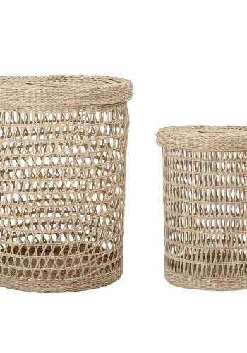 BLOOMINGVILLE rund kurv - naturlig sjgress (sett med 2)