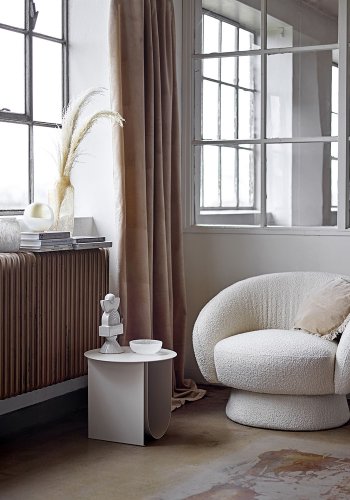 BLOOMINGVILLE Ted Loungesessel, mit Armlehnen – weißes Polyester