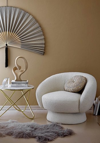 BLOOMINGVILLE Ted Loungesessel, mit Armlehnen – weißes Polyester