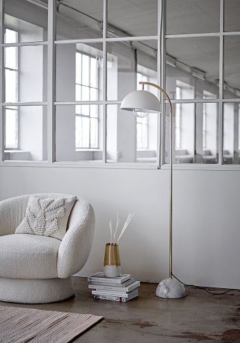 BLOOMINGVILLE Ted Loungesessel, mit Armlehnen – weißes Polyester