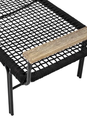 BLOOMINGVILLE Mundo benk - naturlig akasietre, svart tau og metall (175x50)