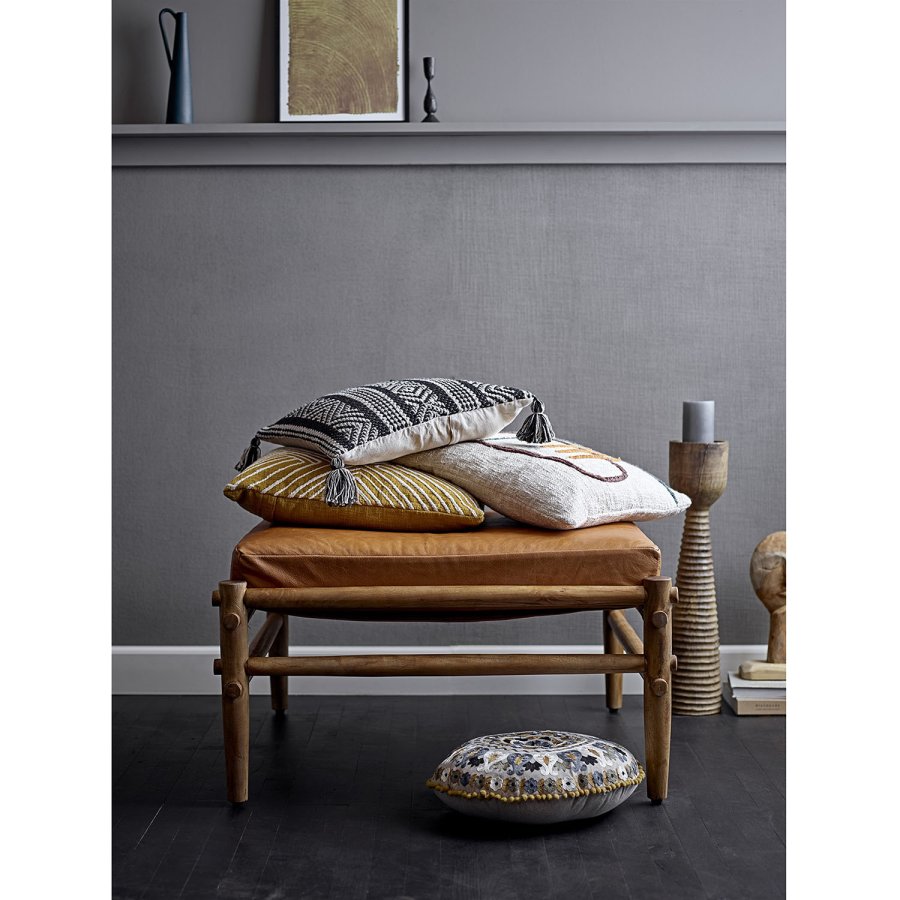 BLOOMINGVILLE Aysia Hocker - Naturleder und natürliches Mangoholz