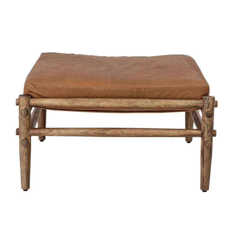BLOOMINGVILLE Aysia Hocker - Naturleder und natürliches Mangoholz